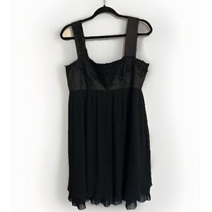 SAND Copenhagen Silk Wool Black Babydoll Dress Designer Goth Lolita Y2K 10 40